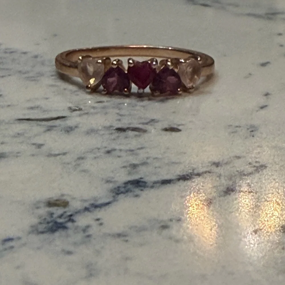 Moon Magic Rose Quartz, garnet & ruby Rhodolite Ring - Crush On You, size 8 - Picture 2 of 5